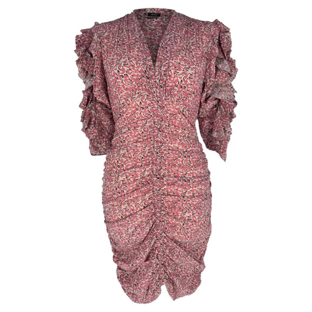 Isabel Marant Andor Mini Dress in Pink Silk